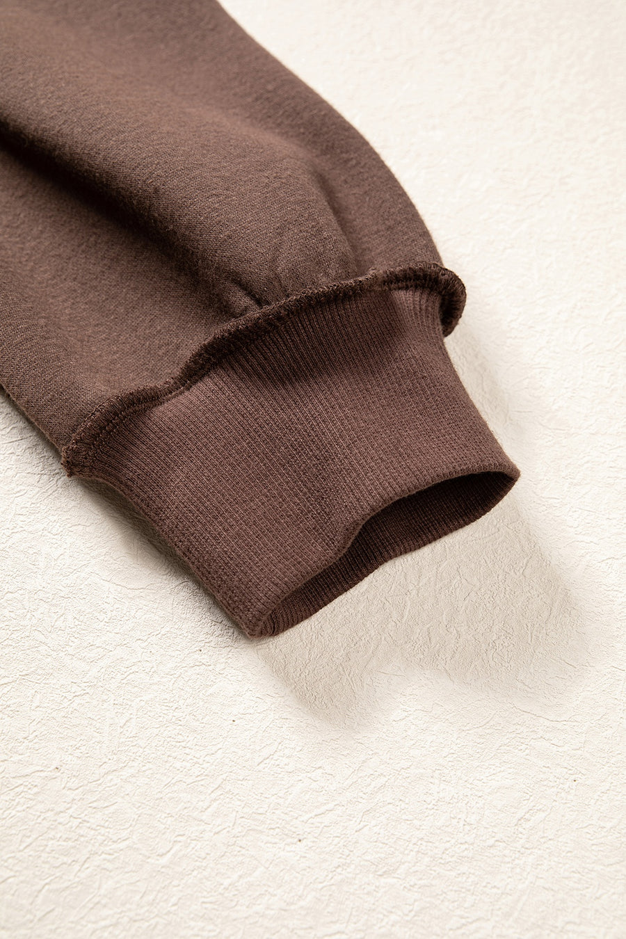 dark brown oversized sweatshirt with mock neck