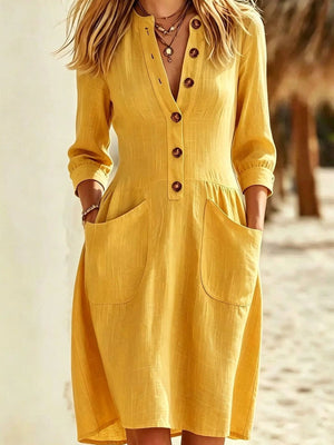 100% polyester Care instructions: Machine wash cold shirt dress in Sky Blue with A-line silhouette