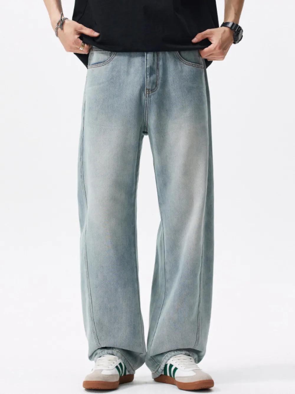 Blue Men's Loose Fit Blue Jeans