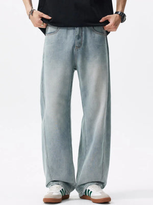 Blue Men's Loose Fit Blue Jeans