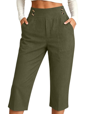 pants in Royal Blue with pocketed and cropped