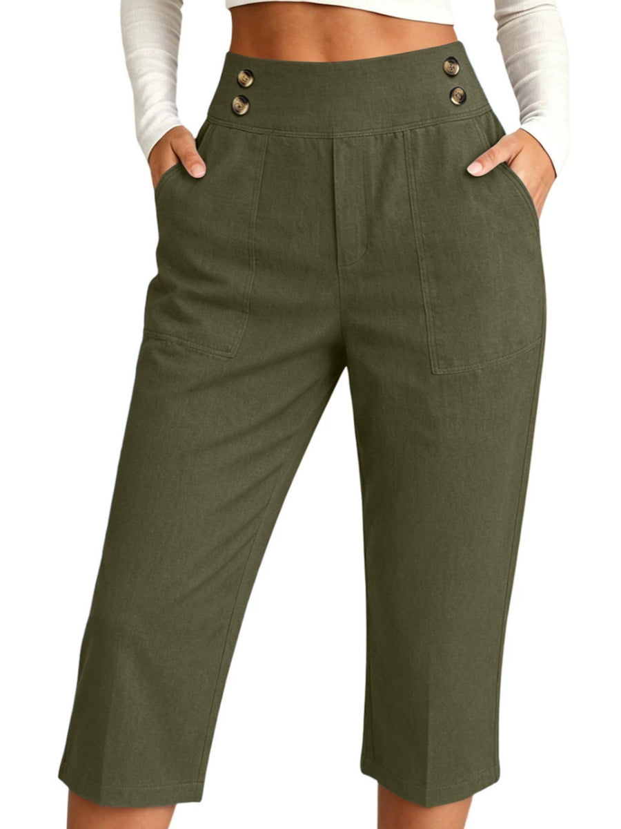 pants in Royal Blue with pocketed and cropped