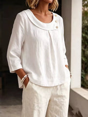 blush pink blouse with hip-length and pullover