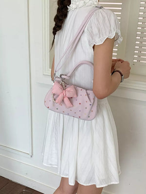 crossbody bag featuring polka dot in Blue with PU Leather Imported Size &amp texture
