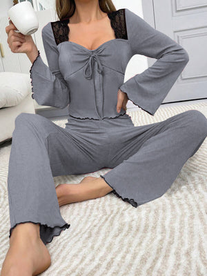 Pink relaxed lounge set with square neck
