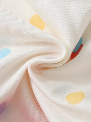 t-shirt in White with polka dot and applique