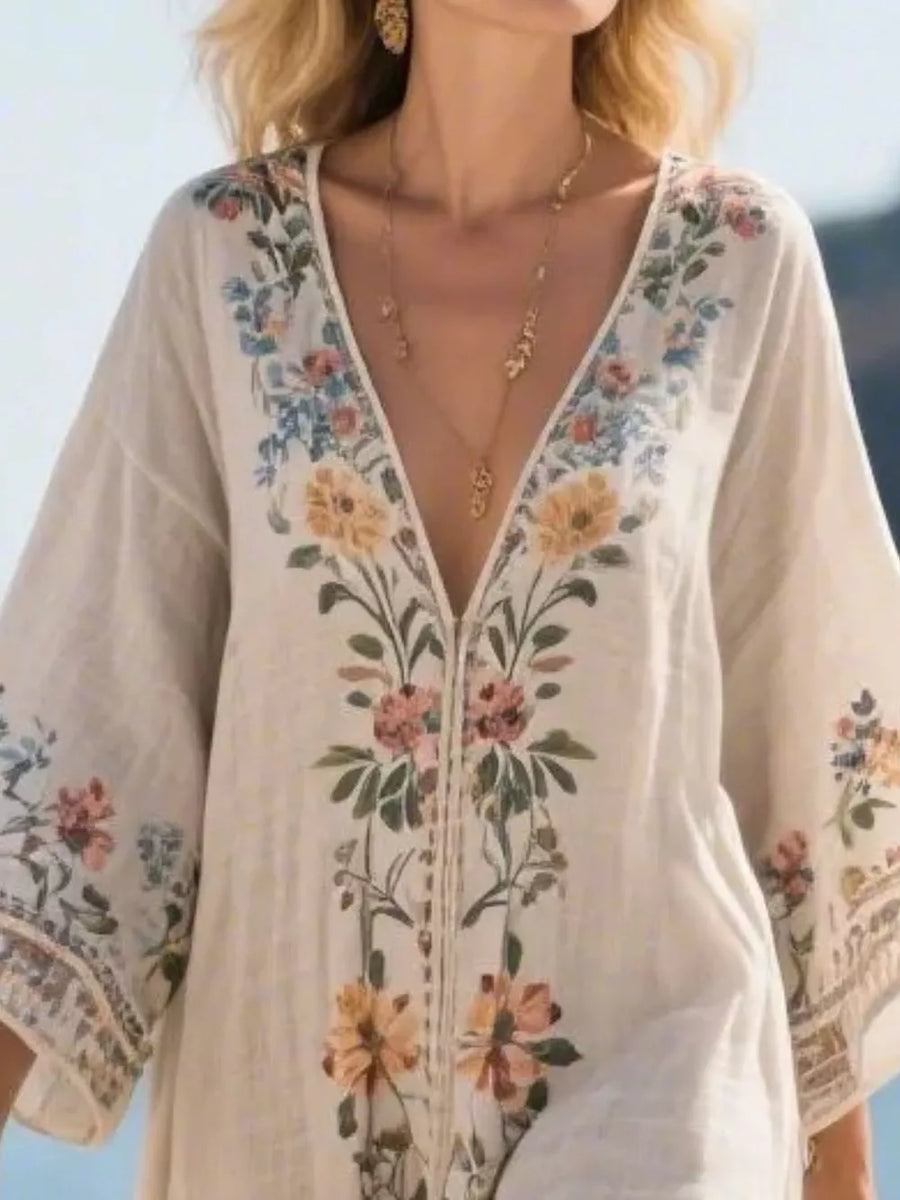 White maxi dress with maxi and pullover