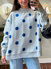 sweatshirt featuring polka dot in Apricot with 50% viscose, 50% polyester Care instructions: Machine wash cold texture