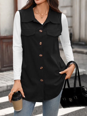 Apricot relaxed vest with collared