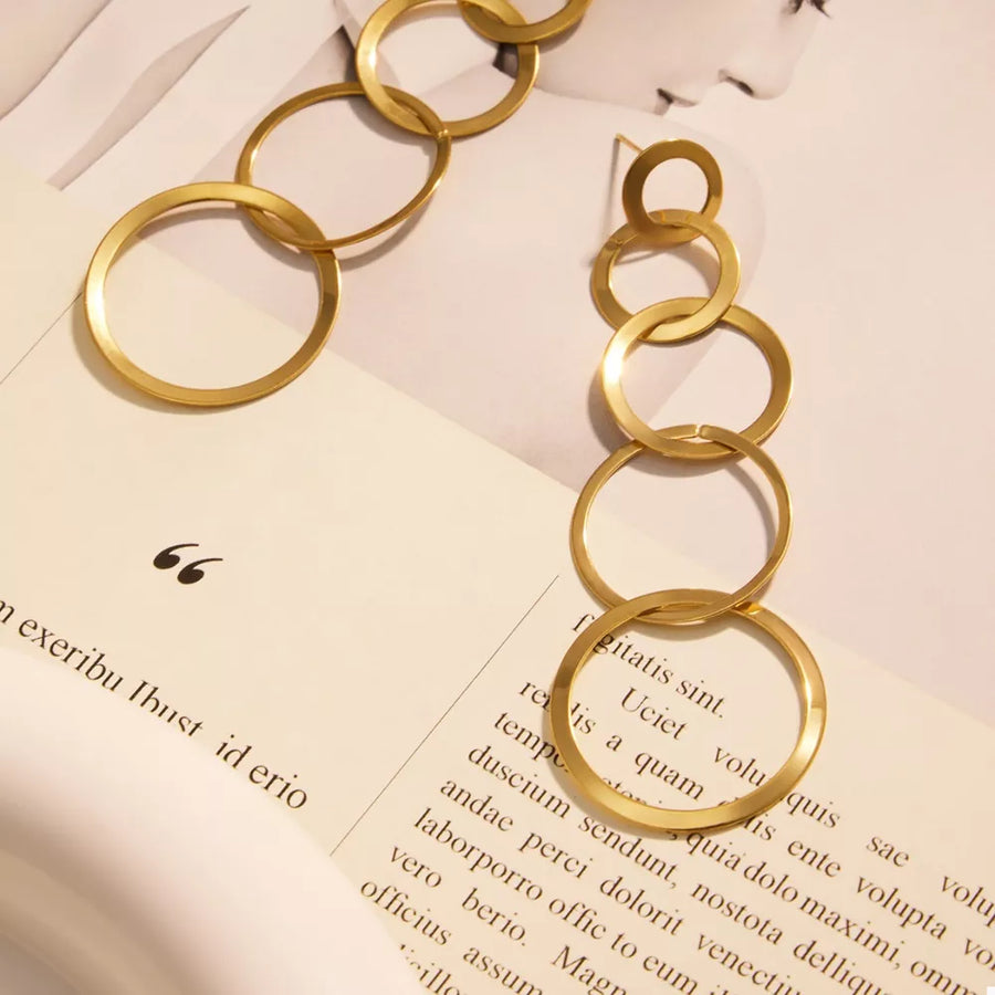 18K Gold-Plated,Stainless Steel Care instructions: Avoid wearing during exercise earrings in Gold with geometric silhouette