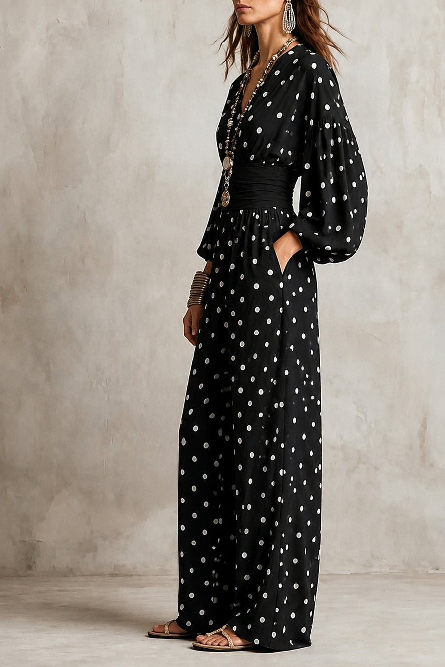 jumpsuit featuring polka dot in Mustard with 100% polyester Care instructions: Machine wash cold texture