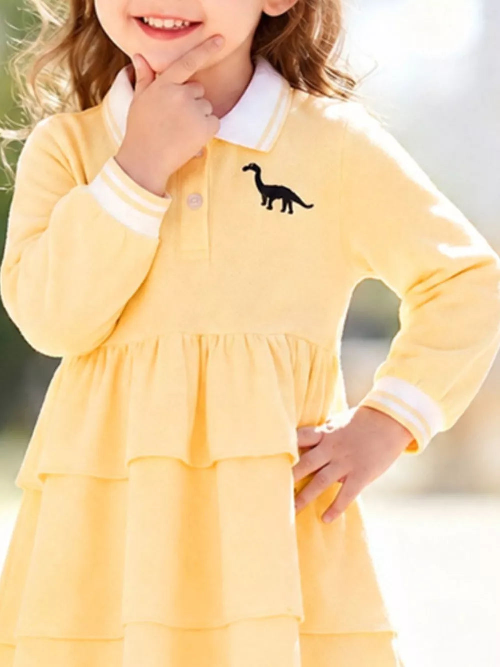 95%cotton, 5%spandex Care instructions: Machine wash cold shirt dress in Pastel Yellow with A-line silhouette