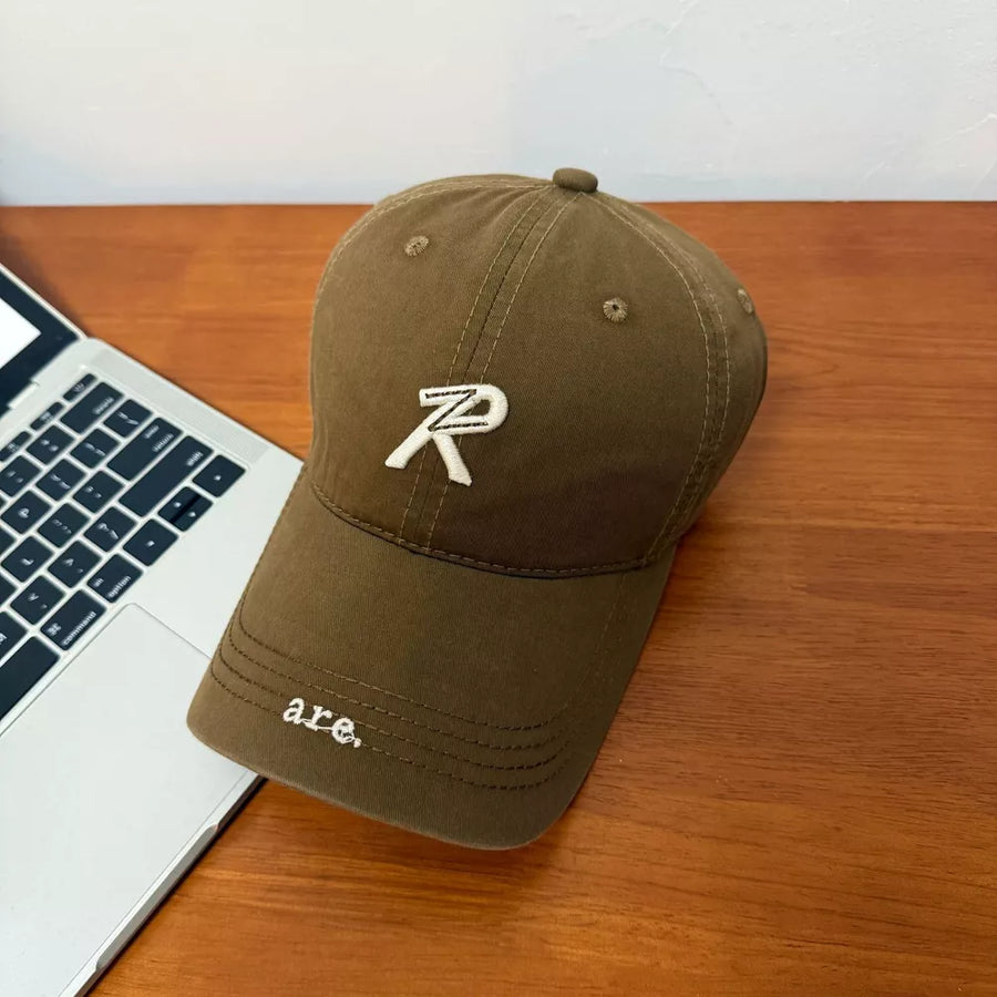 Khaki Color Letter Embroidered Baseball Cap