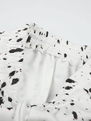 white wide-leg pants with full-length and drawstring, elastic
