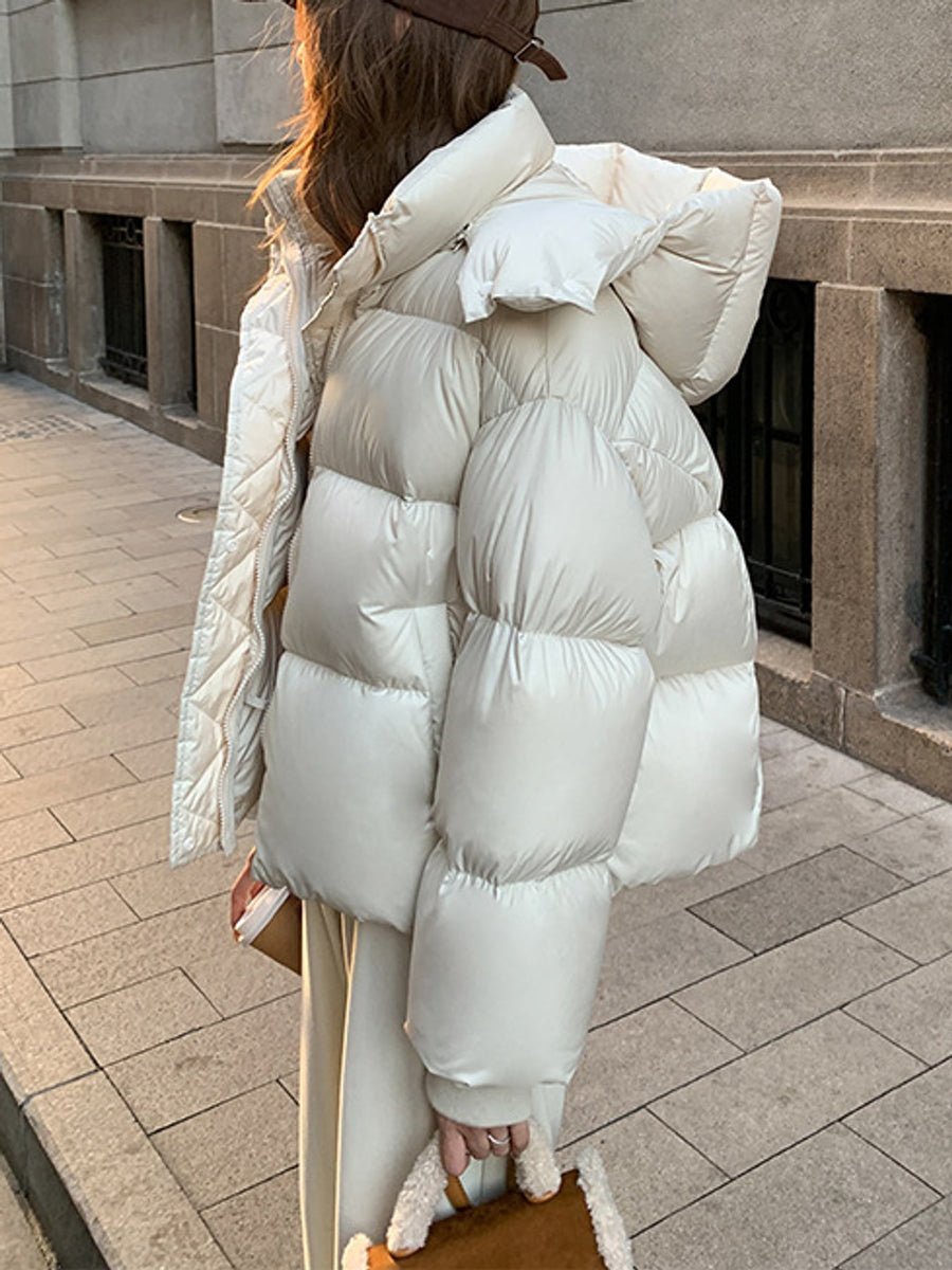 puffer jacket in Coffee