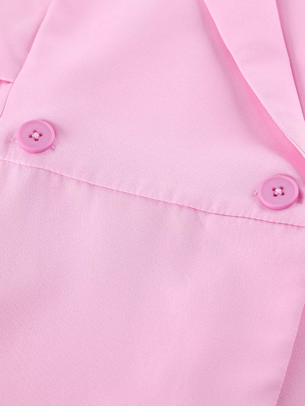 Sleeveless Blazer And Wide-leg Pants Set in light pink with buttoned
