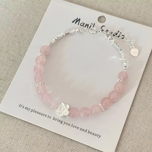 Blush Pink bracelet featuring beaded and floral