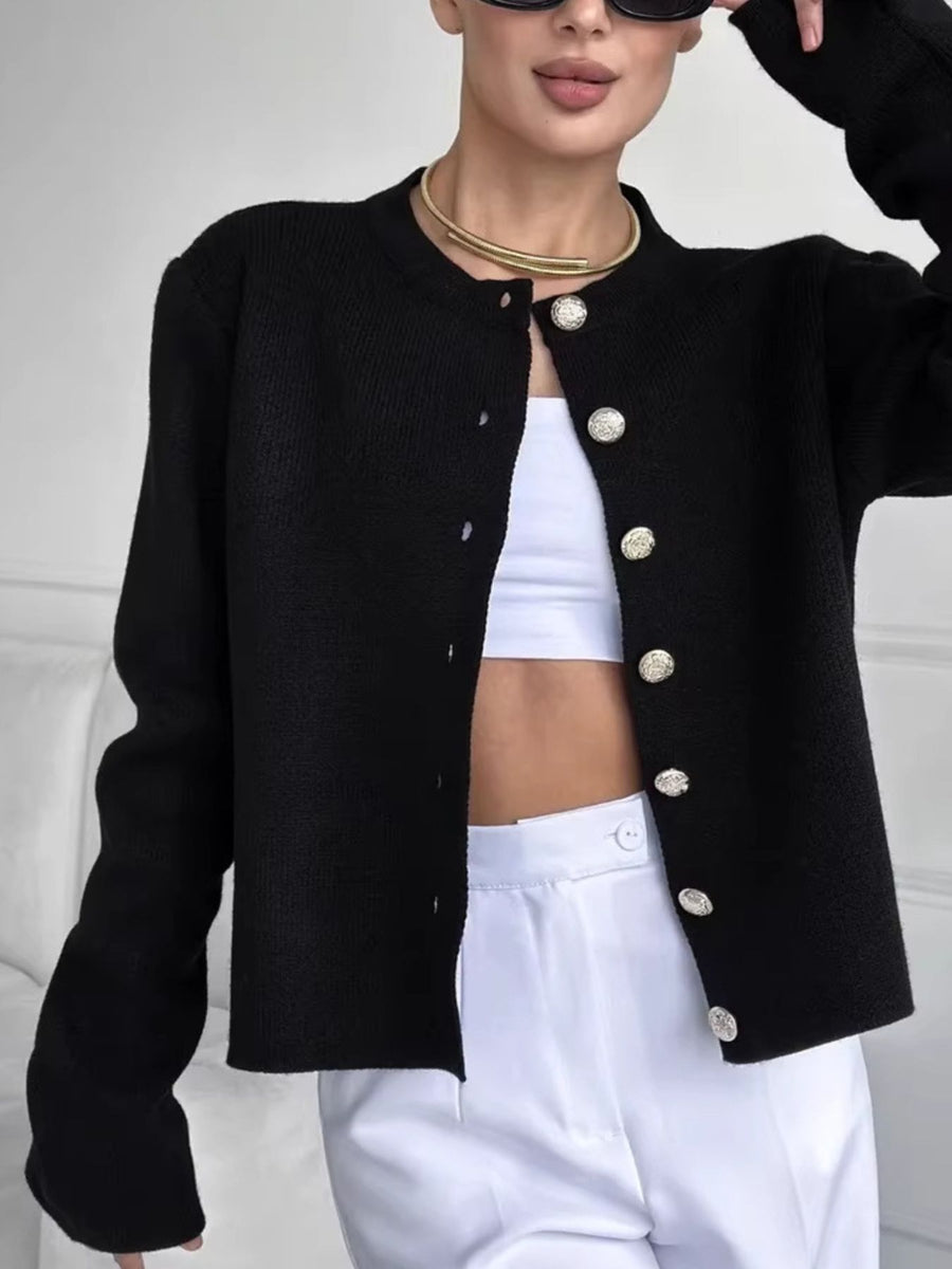 100% polyester Care instructions: Machine wash cold cardigan in ivory with relaxed silhouette