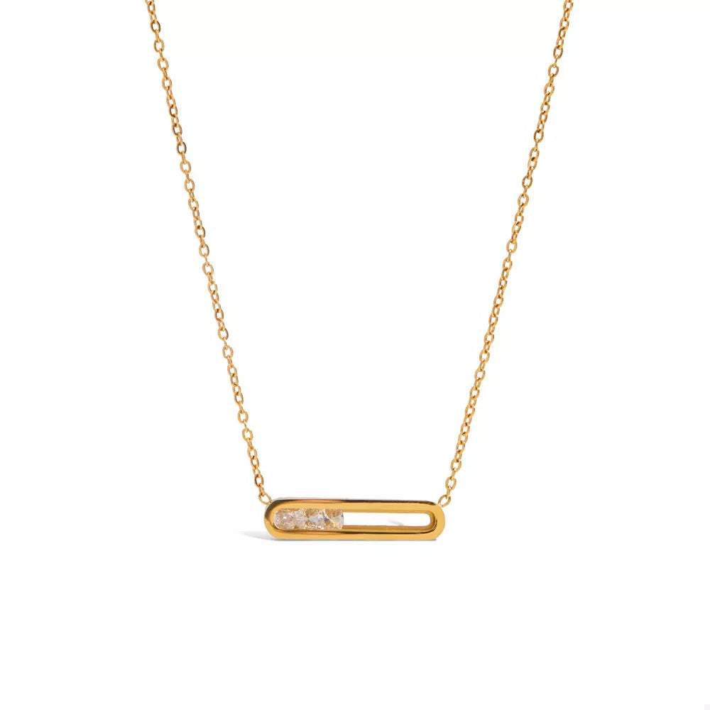 18K Gold-Plated,Titanium Steel,Rhinestone Care instructions: 1 necklace in Style B with n/a silhouette