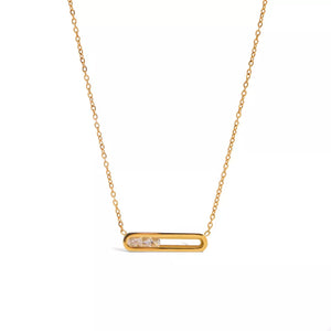 18K Gold-Plated,Titanium Steel,Rhinestone Care instructions: 1 necklace in Style B with n/a silhouette