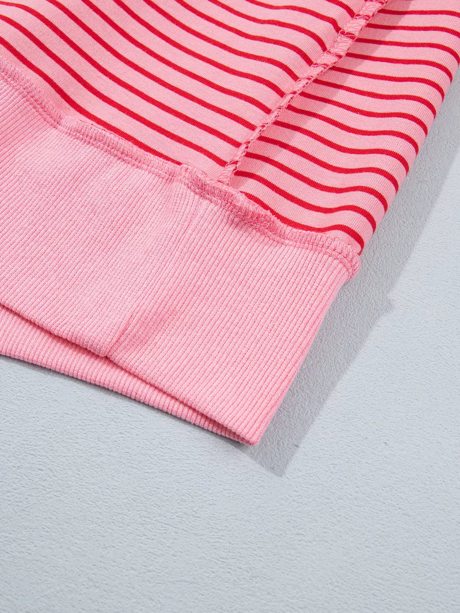 lounge set in light pink with two-piece and hip-length