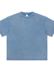 Dusty Blue half sleeve t-shirt with a crew neck and relaxed fit.