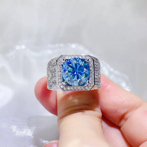 925 Sterling Silver Geometric Solitaire Moissanite Ring