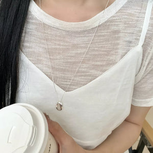 minimalist necklace in Silver with n/a