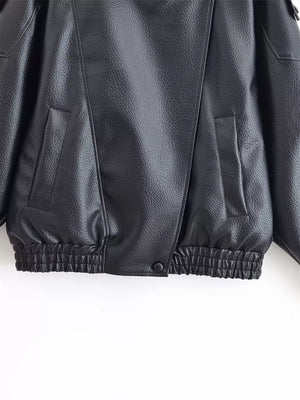 Burgundy Asymmetrical Faux Leather Moto Jacket