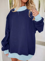 Pink sweatshirt with tunic-length and pullover