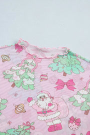 long sleeve top in light green with novelty print and mesh