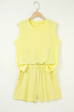 Ribbed Knit Tank And Shorts Set option 4