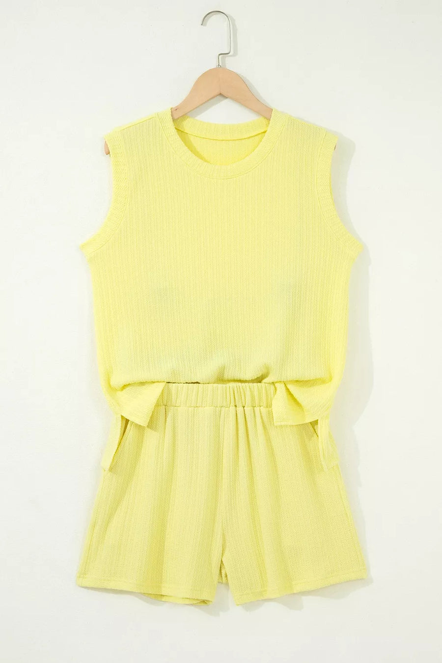 Ribbed Knit Tank And Shorts Set option 4