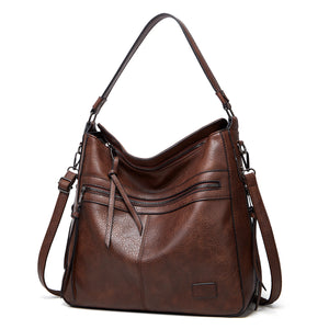 PU Leather Hobo Shoulder Bag in cognac with shoulder strap