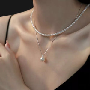 necklace in ivory featuring layered and straight fit