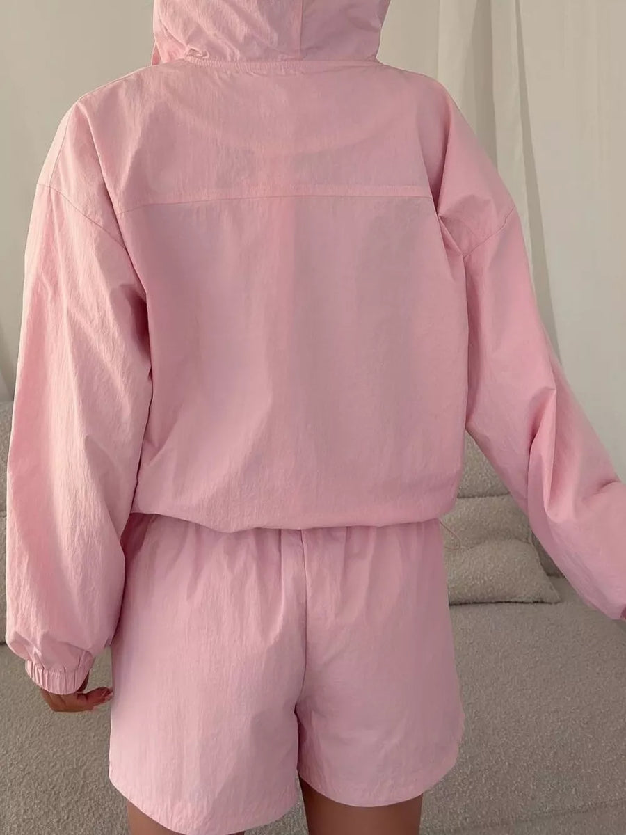 Lightweight Hooded Jacket And Shorts Set, view 11