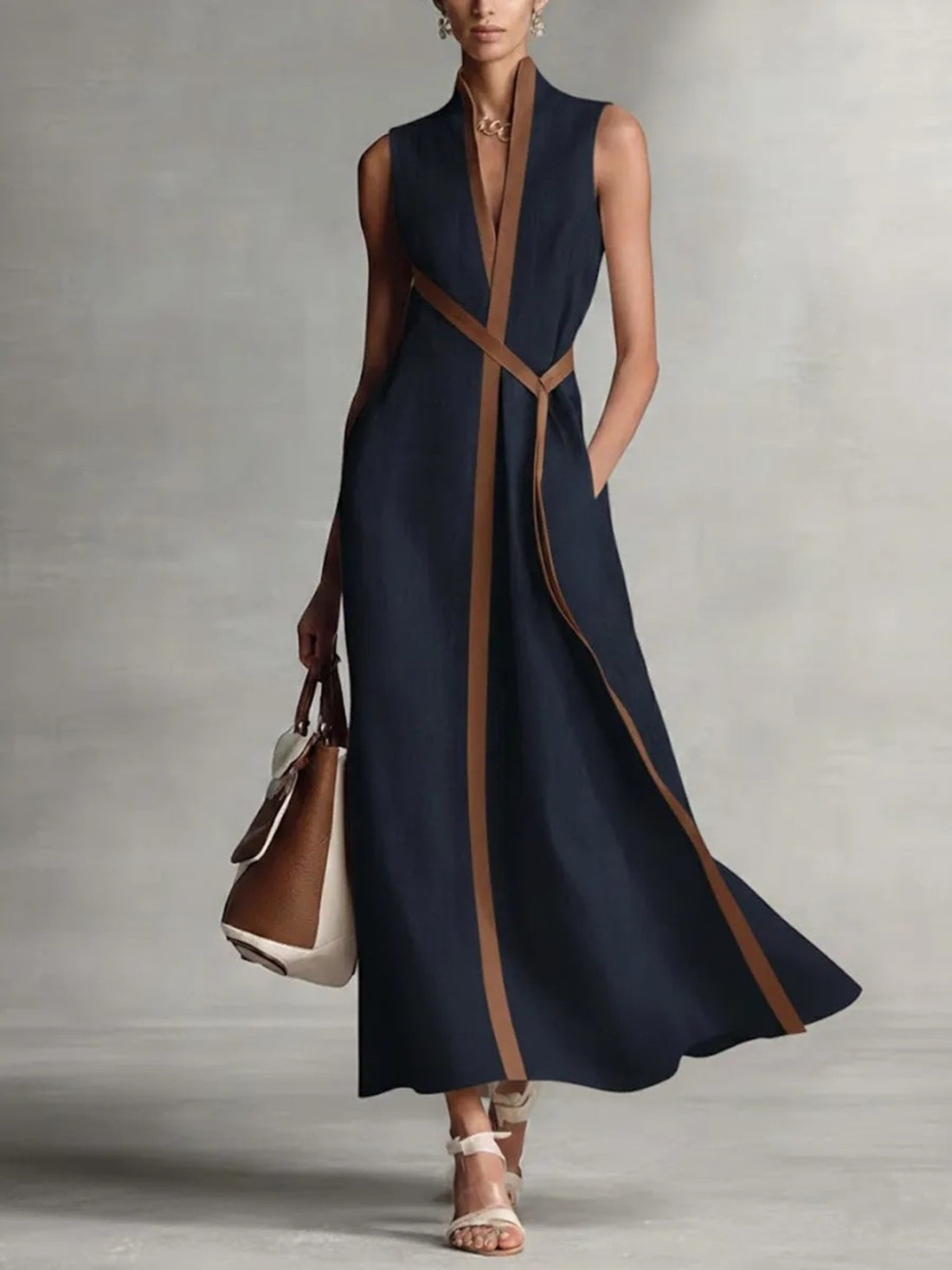 White maxi dress with maxi and wrap