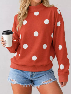 Pink oversized sweatshirt with mock neck