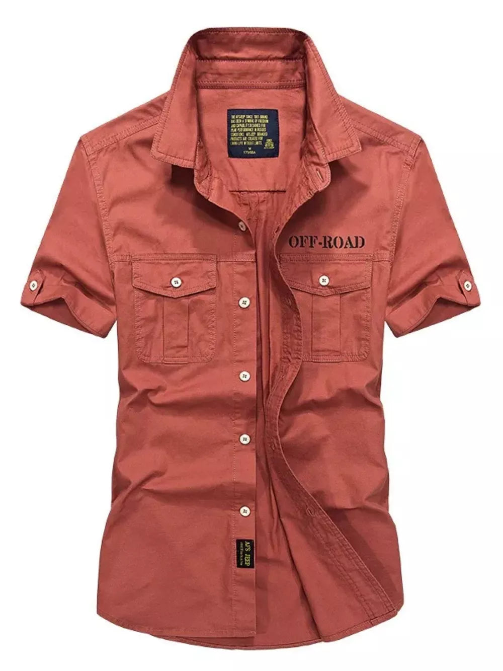 Army Green Men S Plus Size Casual Short-sleeve Shirt