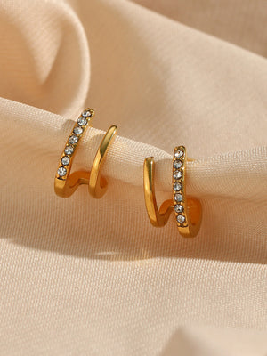 Gold with earrings with 18K gold-plated 6
