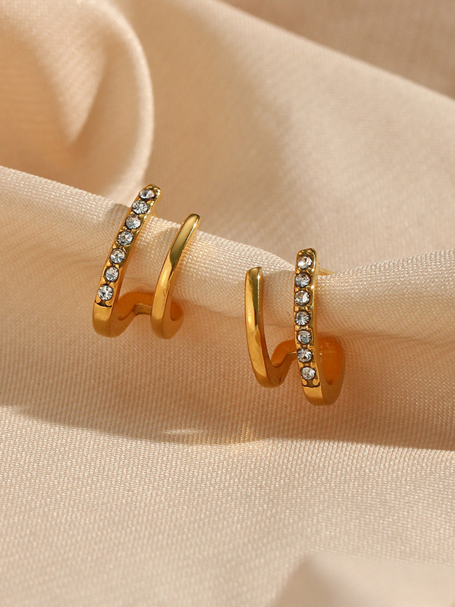Gold with earrings with 18K gold-plated 6