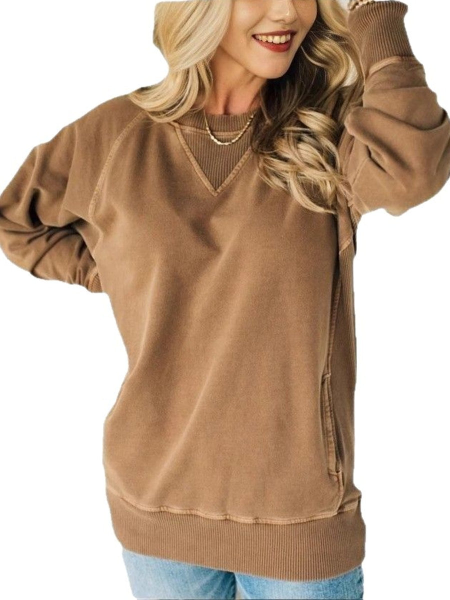 Dark Blue relaxed sweatshirt with crew neck