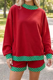 50% polyester, 50% cotton Care instructions: Machine wash cold lounge set in Black Forest with relaxed silhouette
