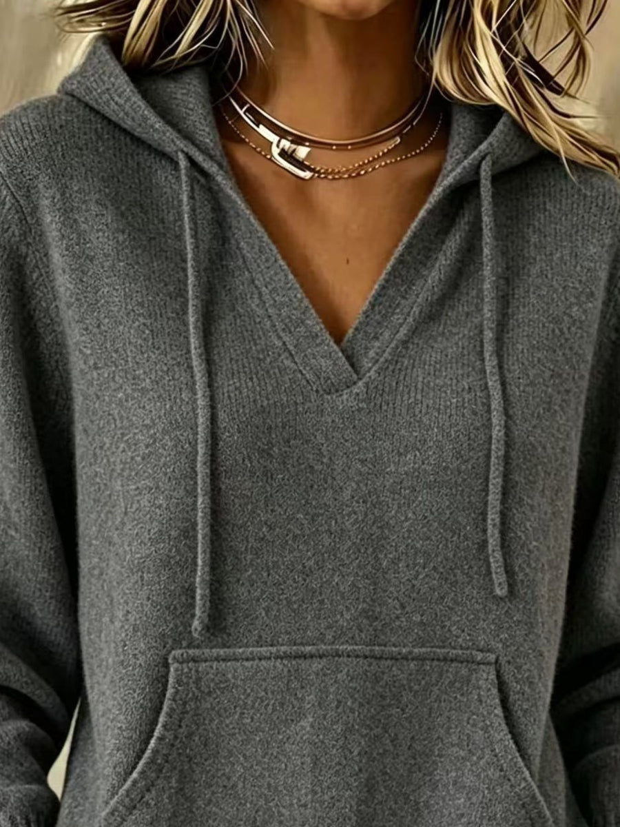 Army Green relaxed pullover hoodie with hooded