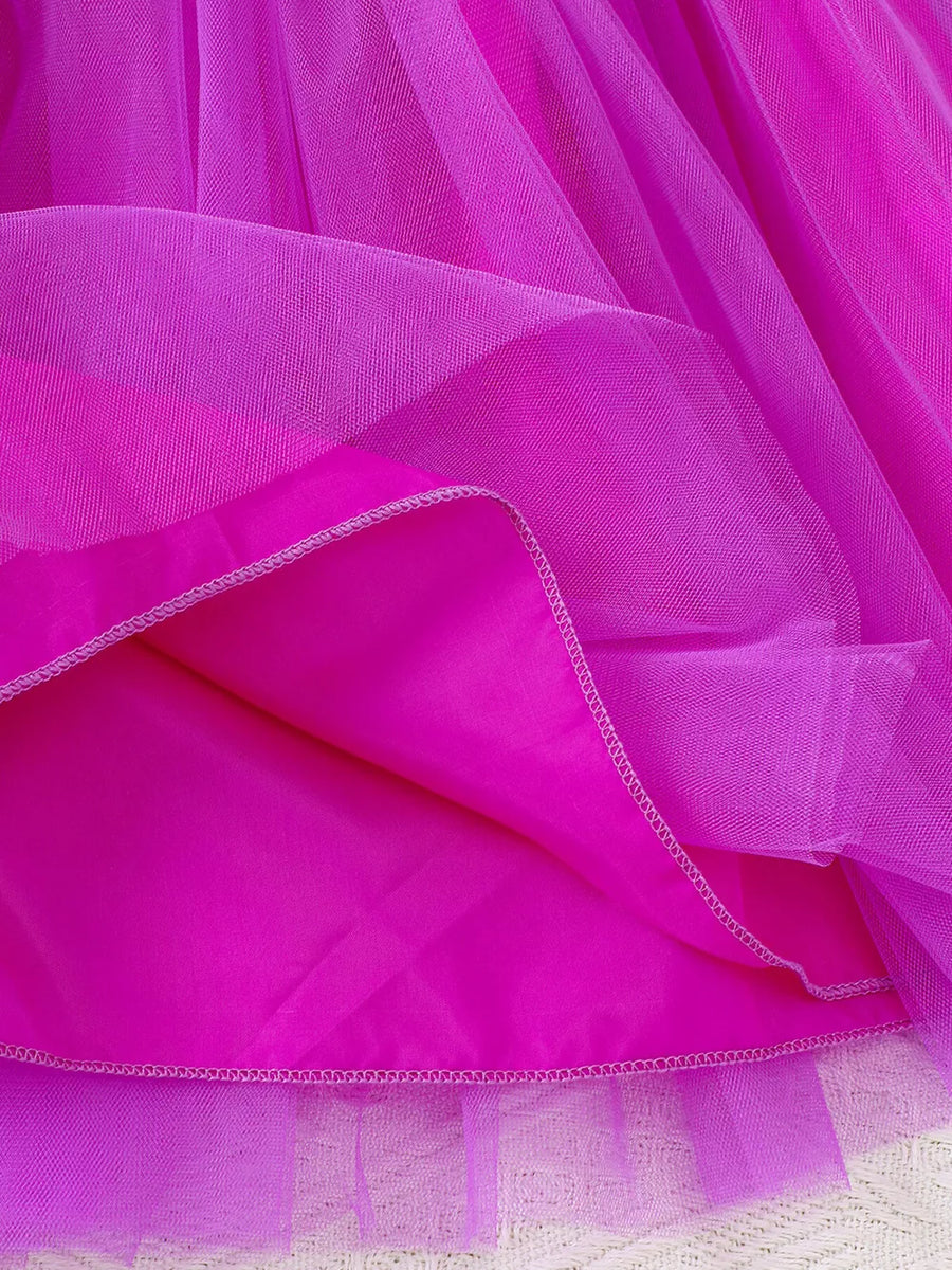magenta mini dress with tassel and sleeveless