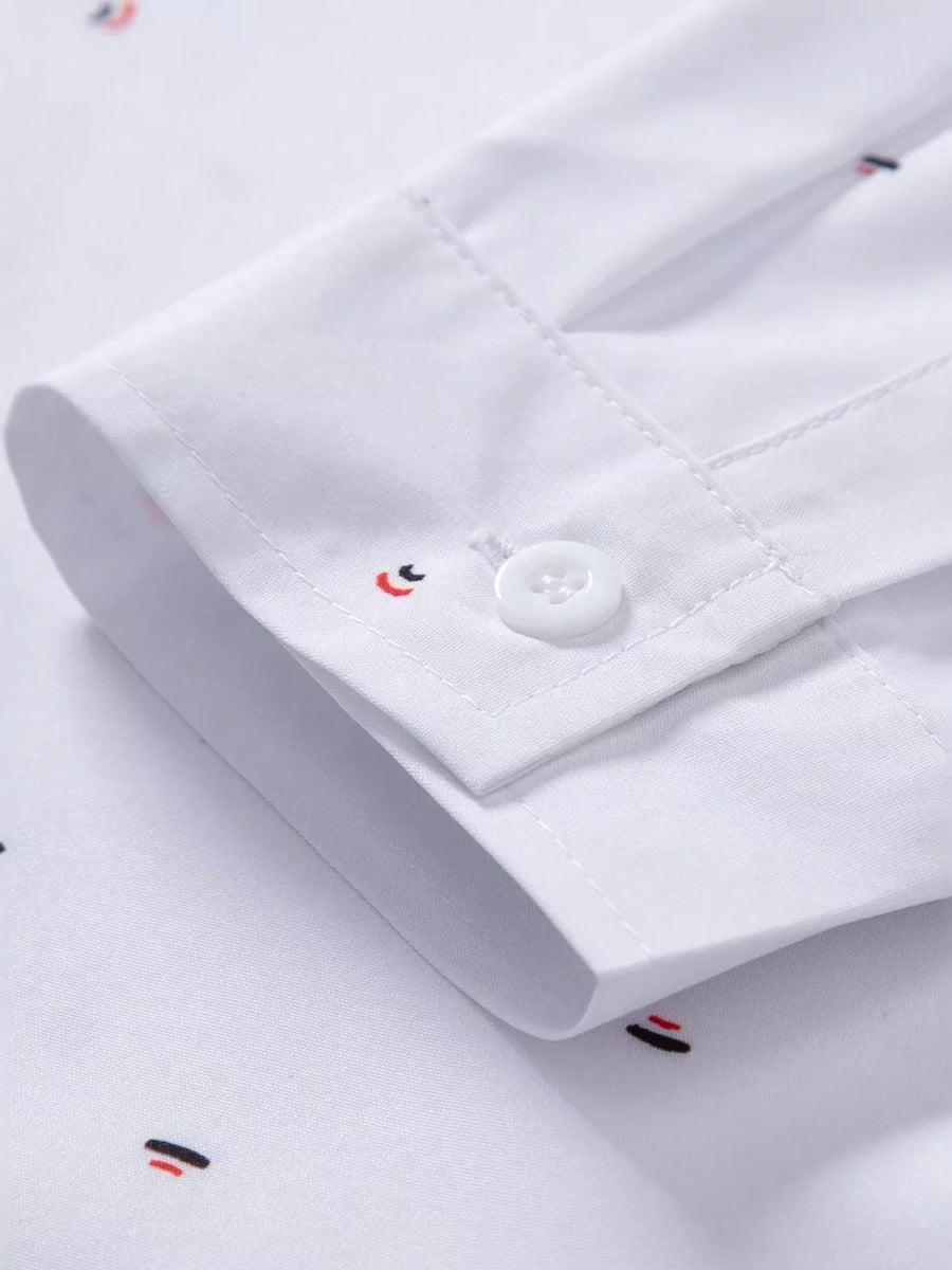 modern button-up shirt in White with collared