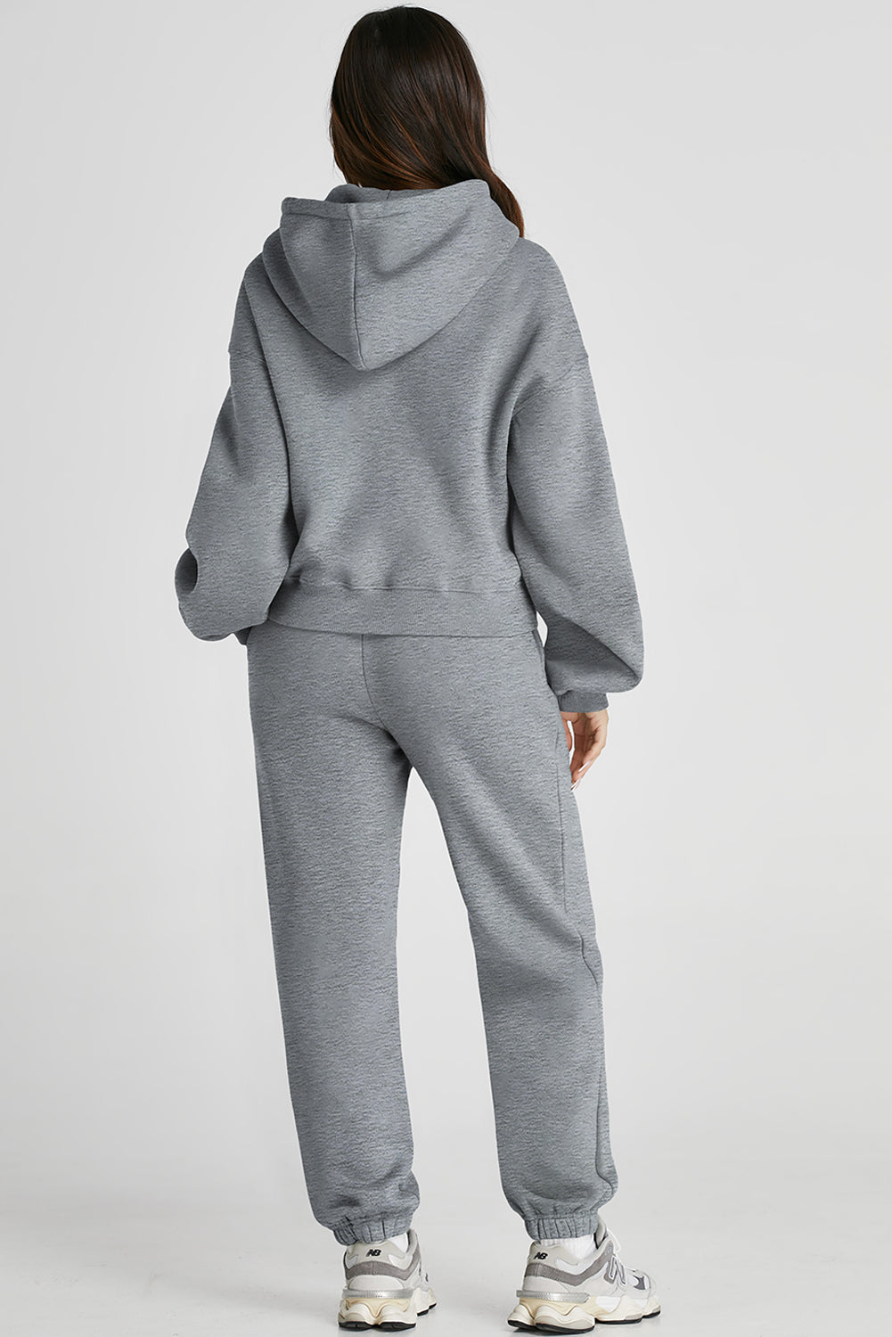 Gray Relaxed Fit Lounge Set with Pockets