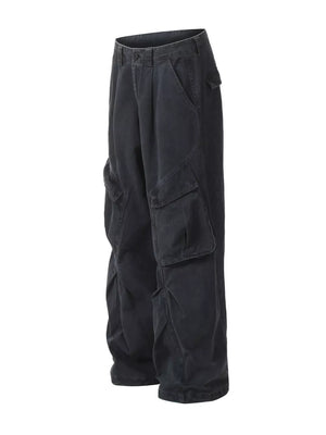 Haze Gray cargo sweatpants with multiple utility pockets and a relaxed fit.