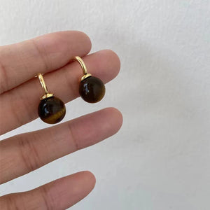 brown earrings with mini and post-back
