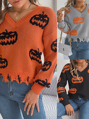 orange pullover sweater with cropped and pullover